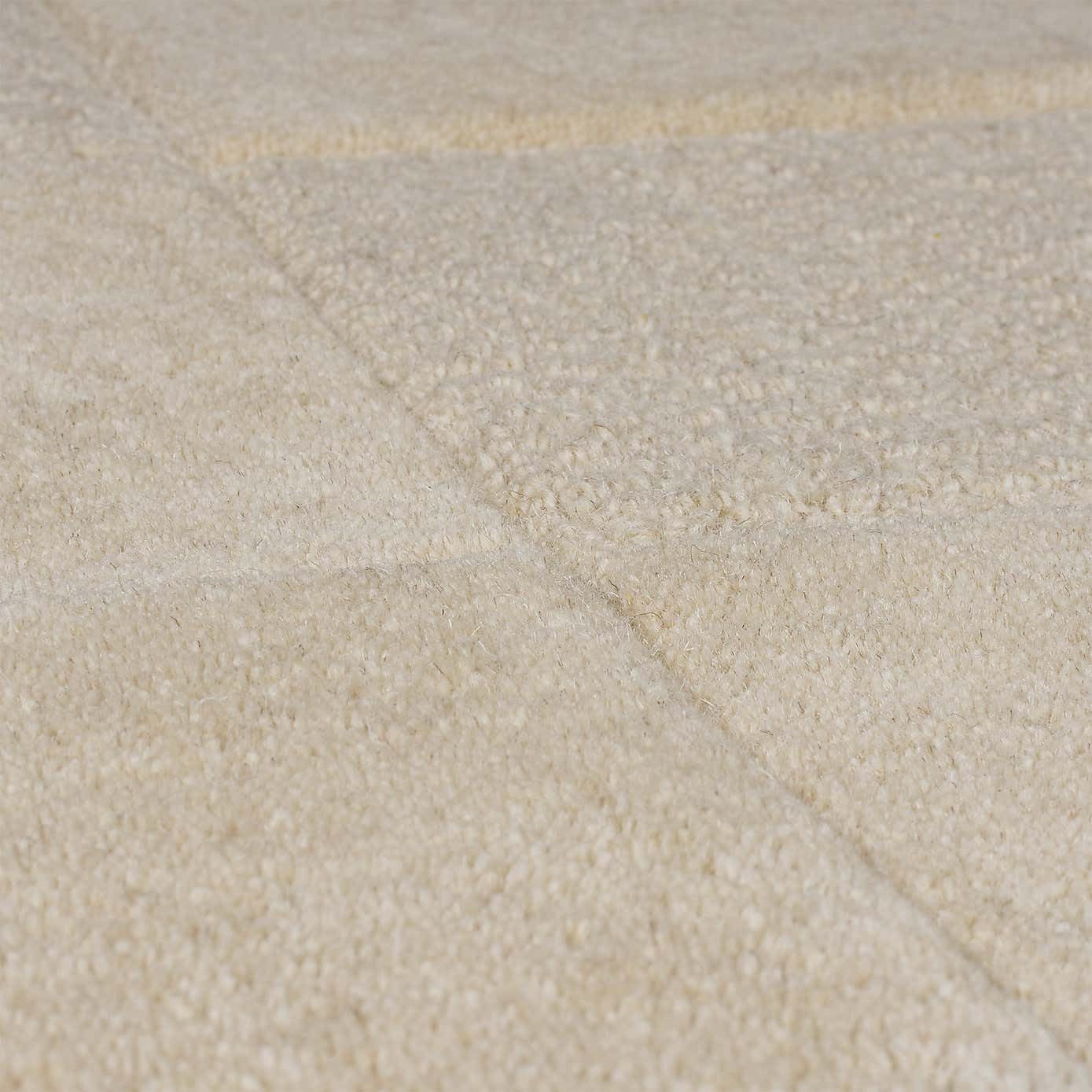 Subtle Beige Patchwork Handmade Wool Carpet