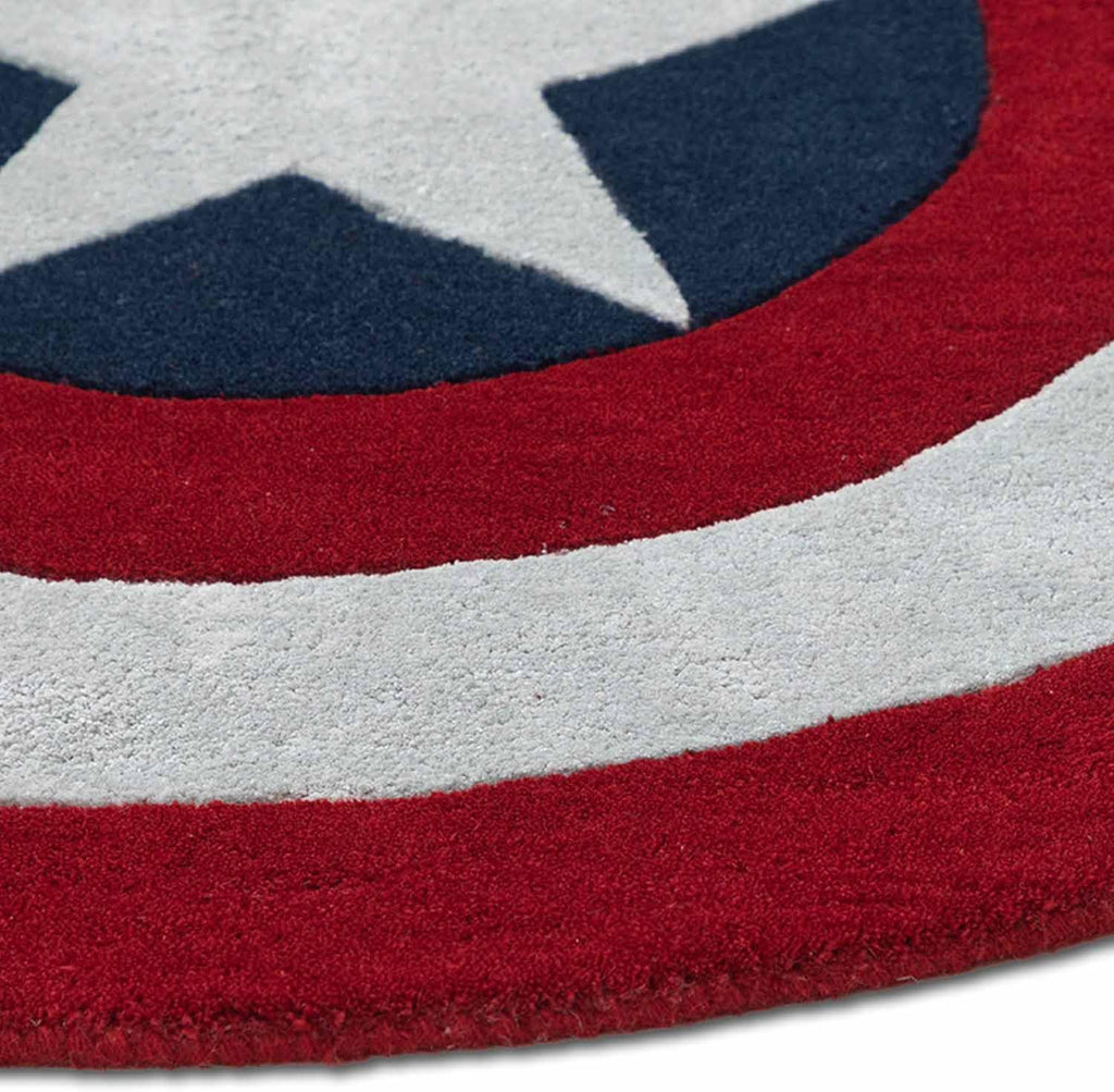 Captain Shield Round Kids Carpet