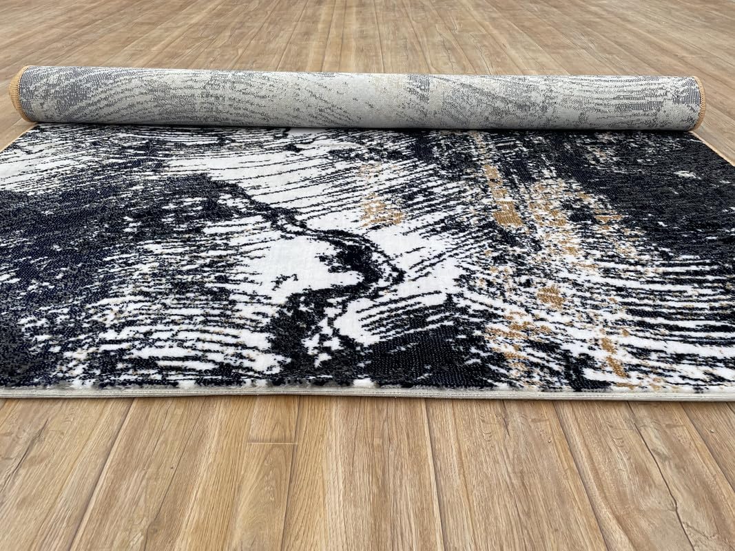 Luxury Brushstroke Design Neutral Tone Rug