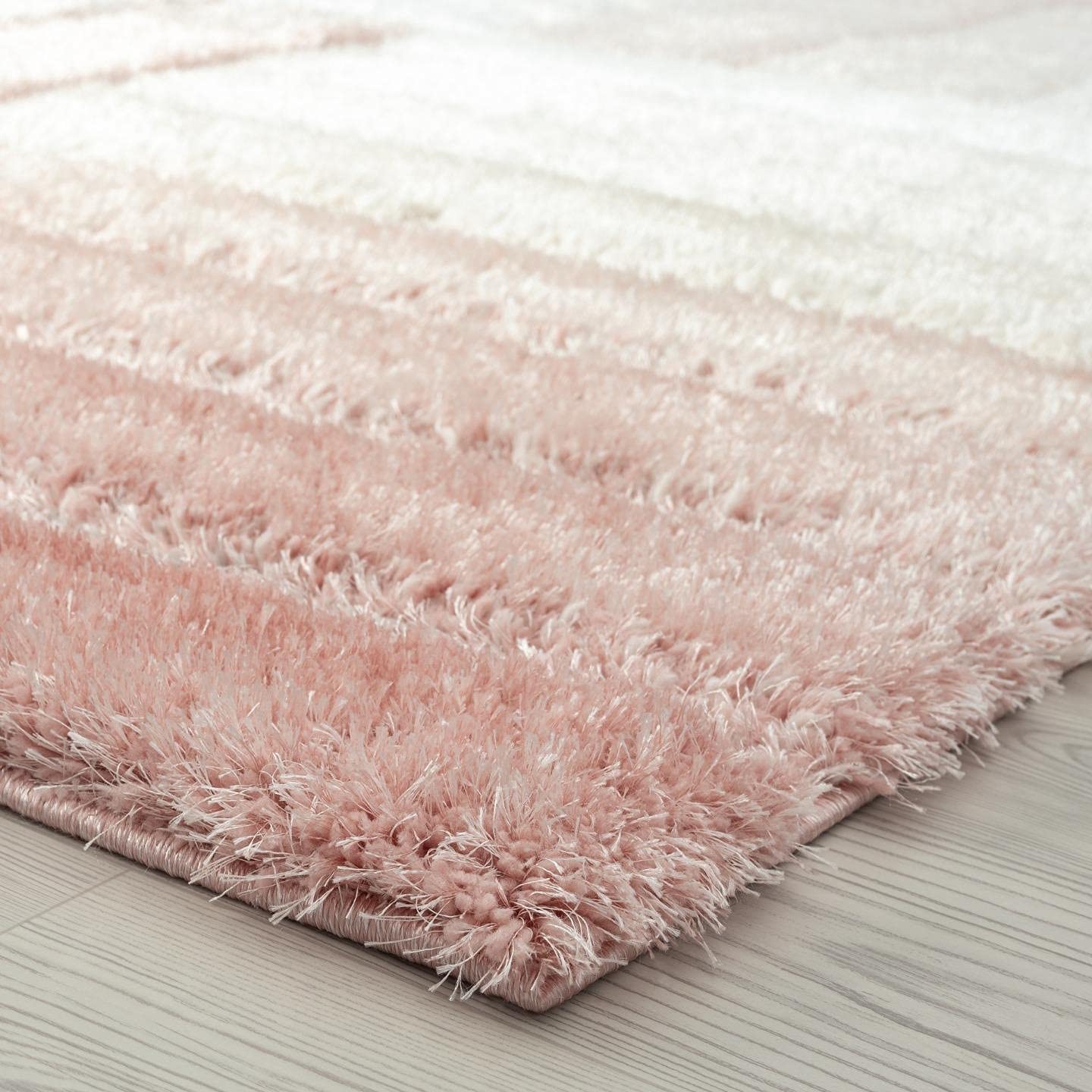 Blush Pink Geometric Block Area Rug