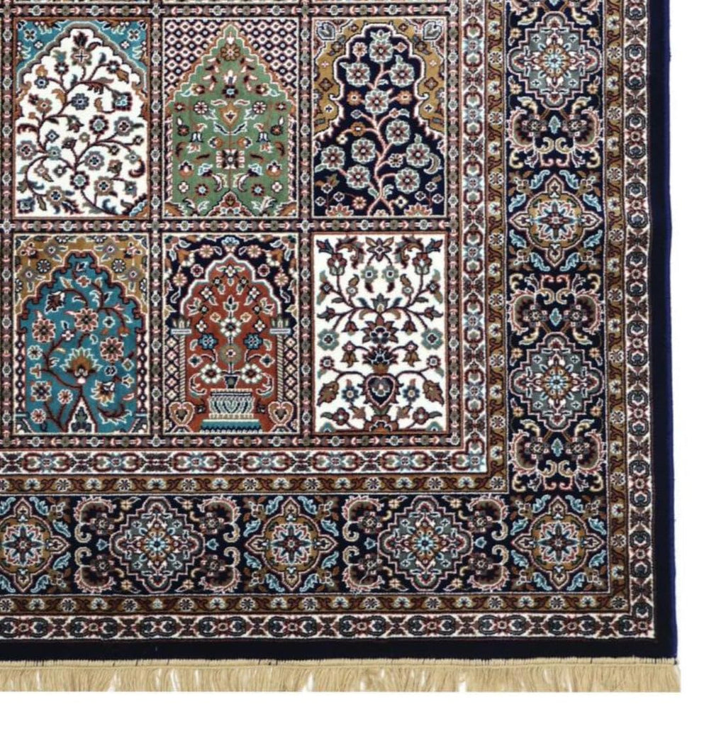 Opulent Silk Qom Persian Patchwork Rug