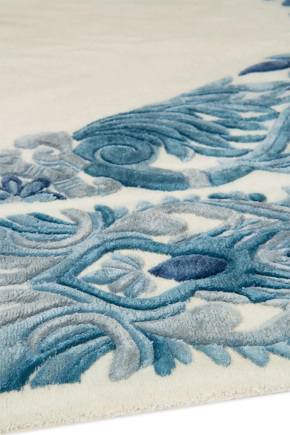 Luxury Ivory Palace Border Wool & Viscose Carpet