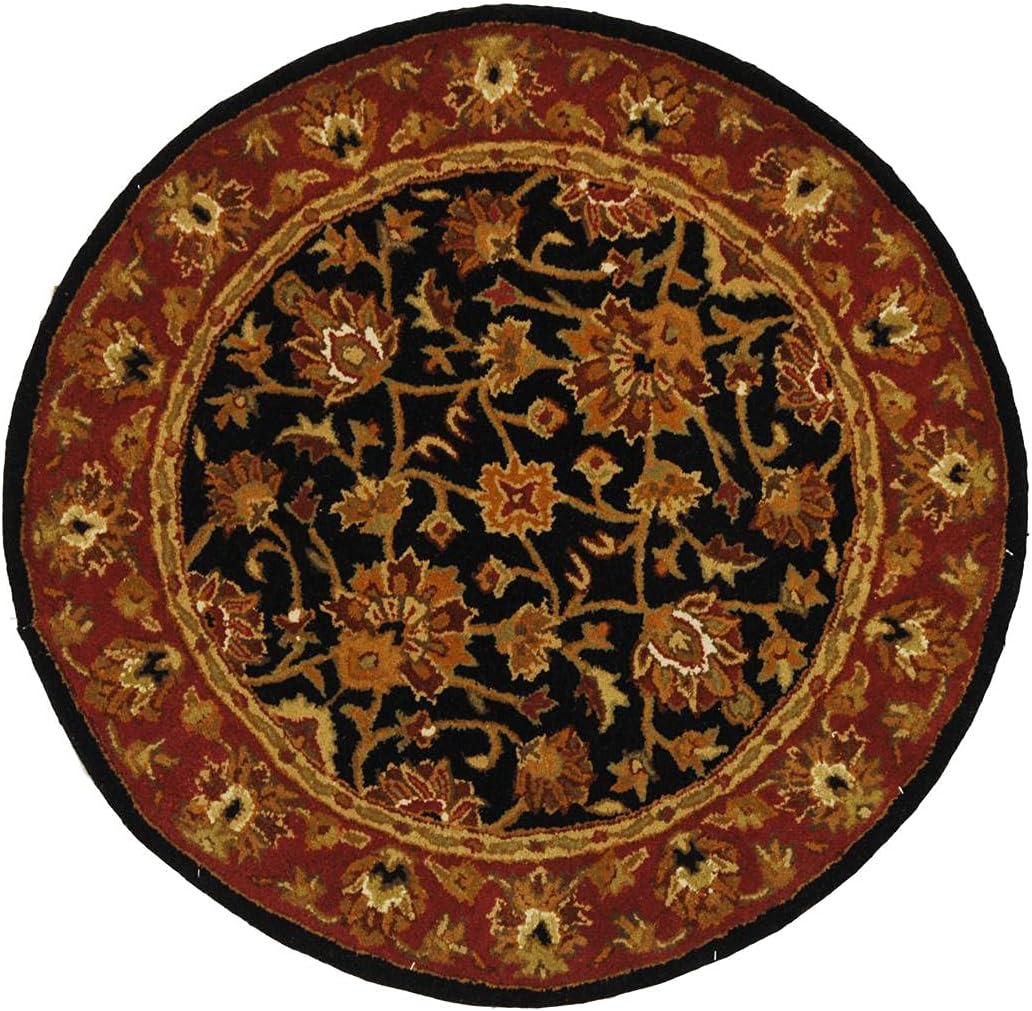 Export Quality Handmade Woollen Round Carpet – Timeless Floral Elegance