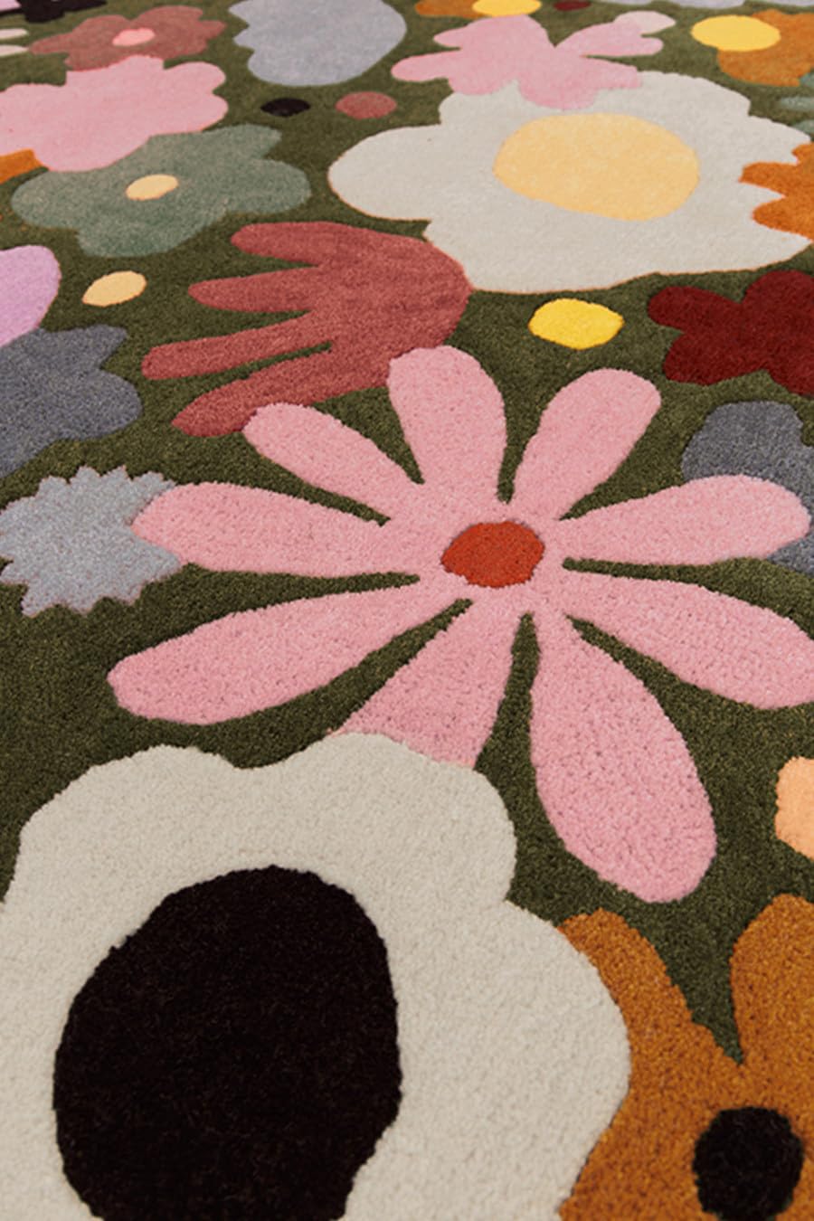 Handmade Carpet Colorful Floral Rug