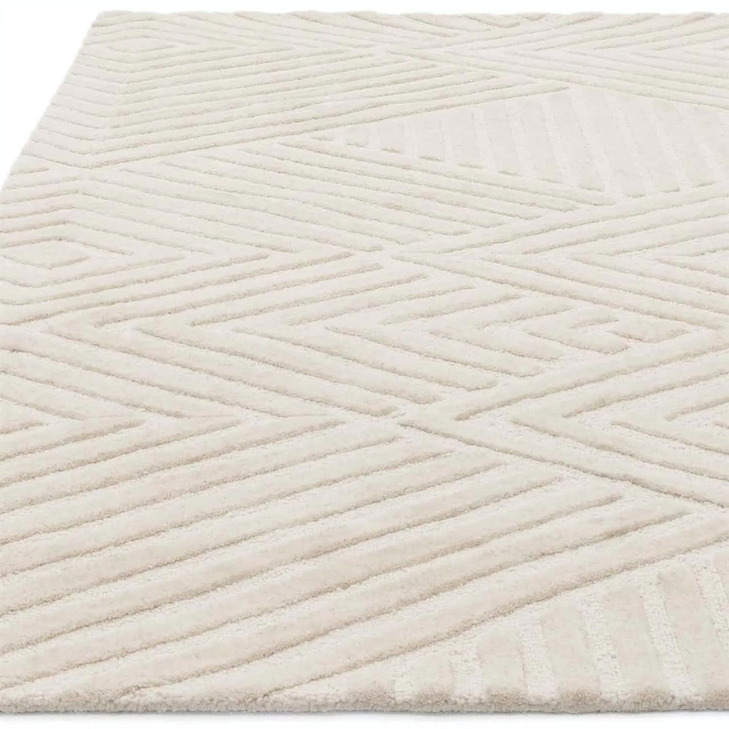 Ivory Hand Tufted  Plain Carpet