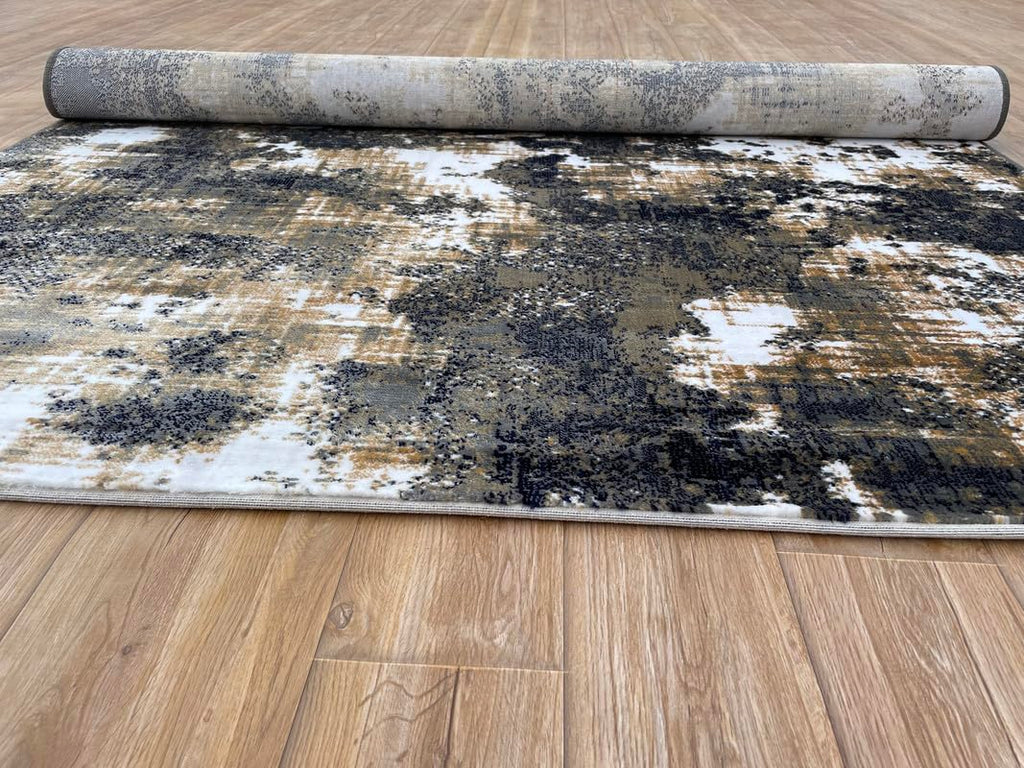 Abstract Distressed Ink Splash Area Rug
