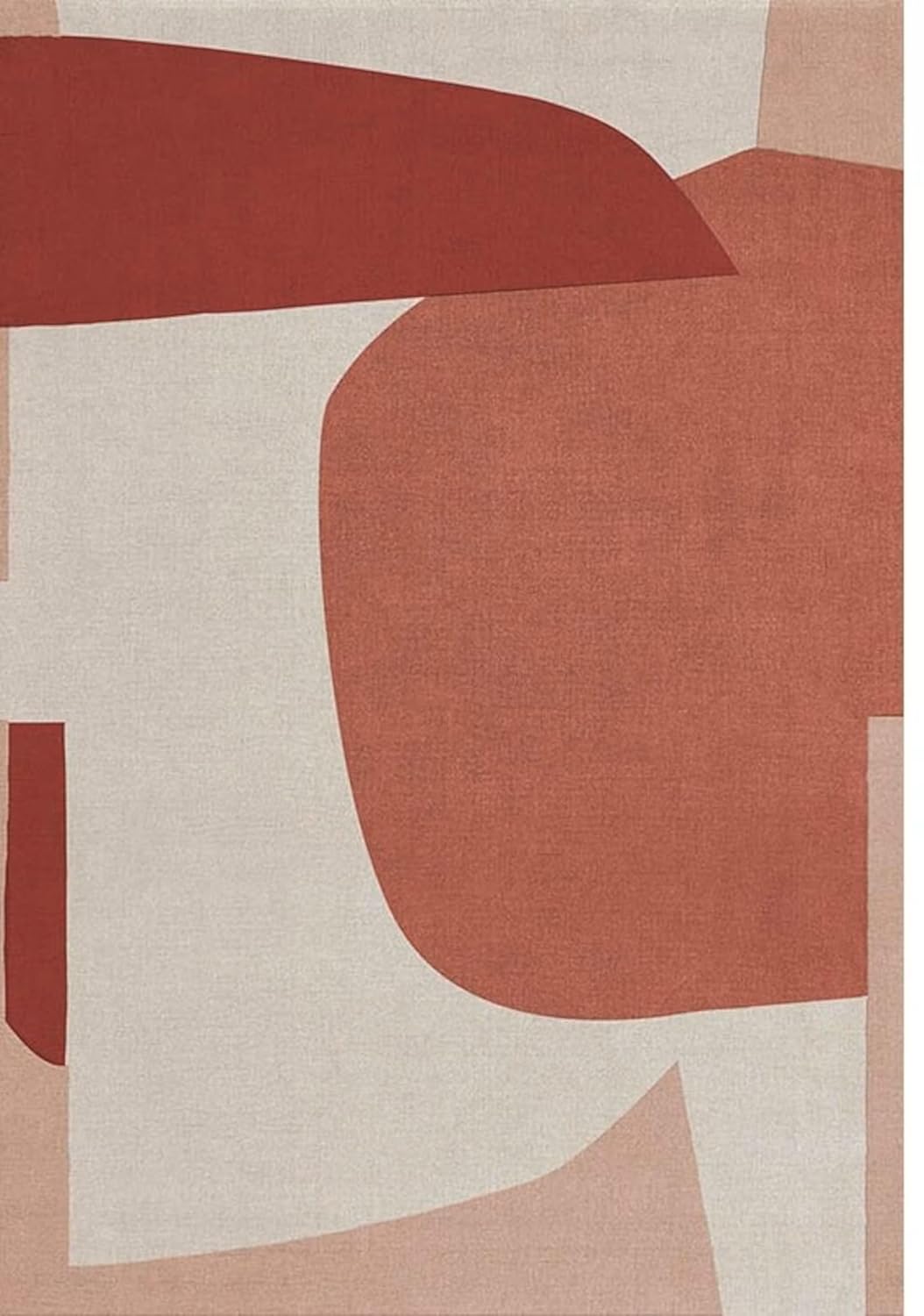 Abstract Terracotta Wool Modern Rug