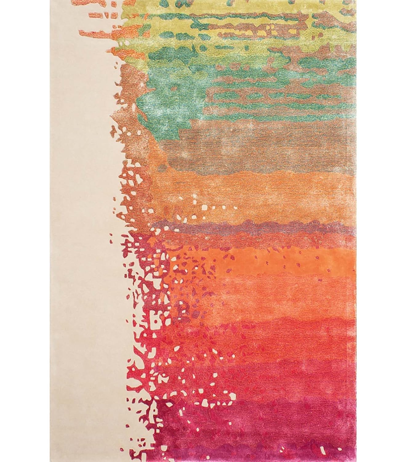 Terracotta Abstract Wool & Viscose Carpet