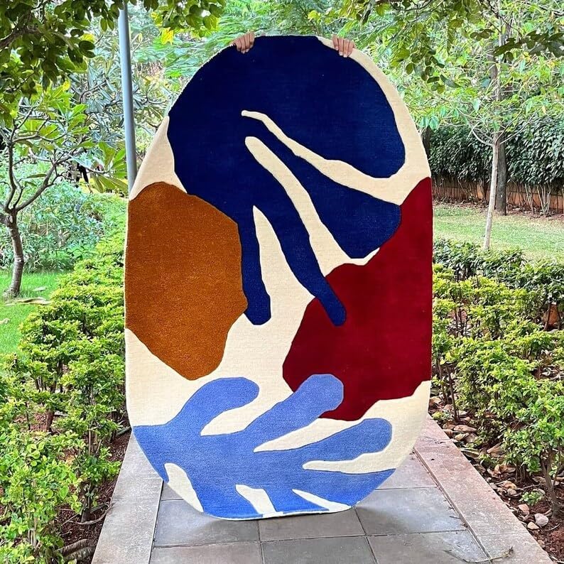 Contemporary Multi Color Oval Area Rug