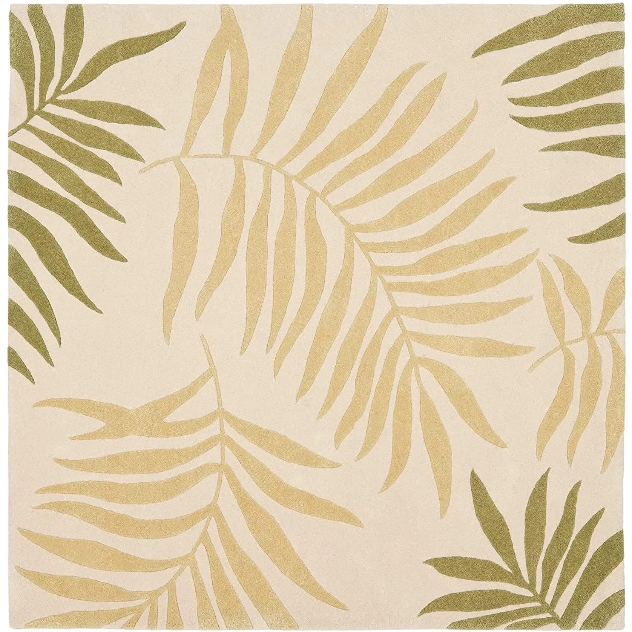 Leaf Pattern Hand Tufted Wool Rug