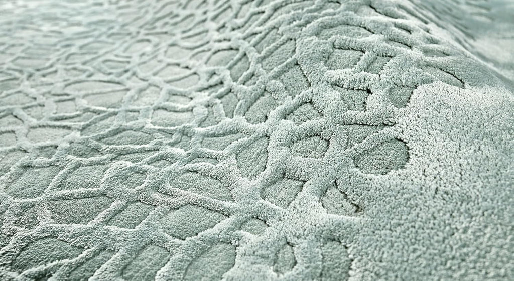 Soft Sage Intricate Wool & Viscose Carpet