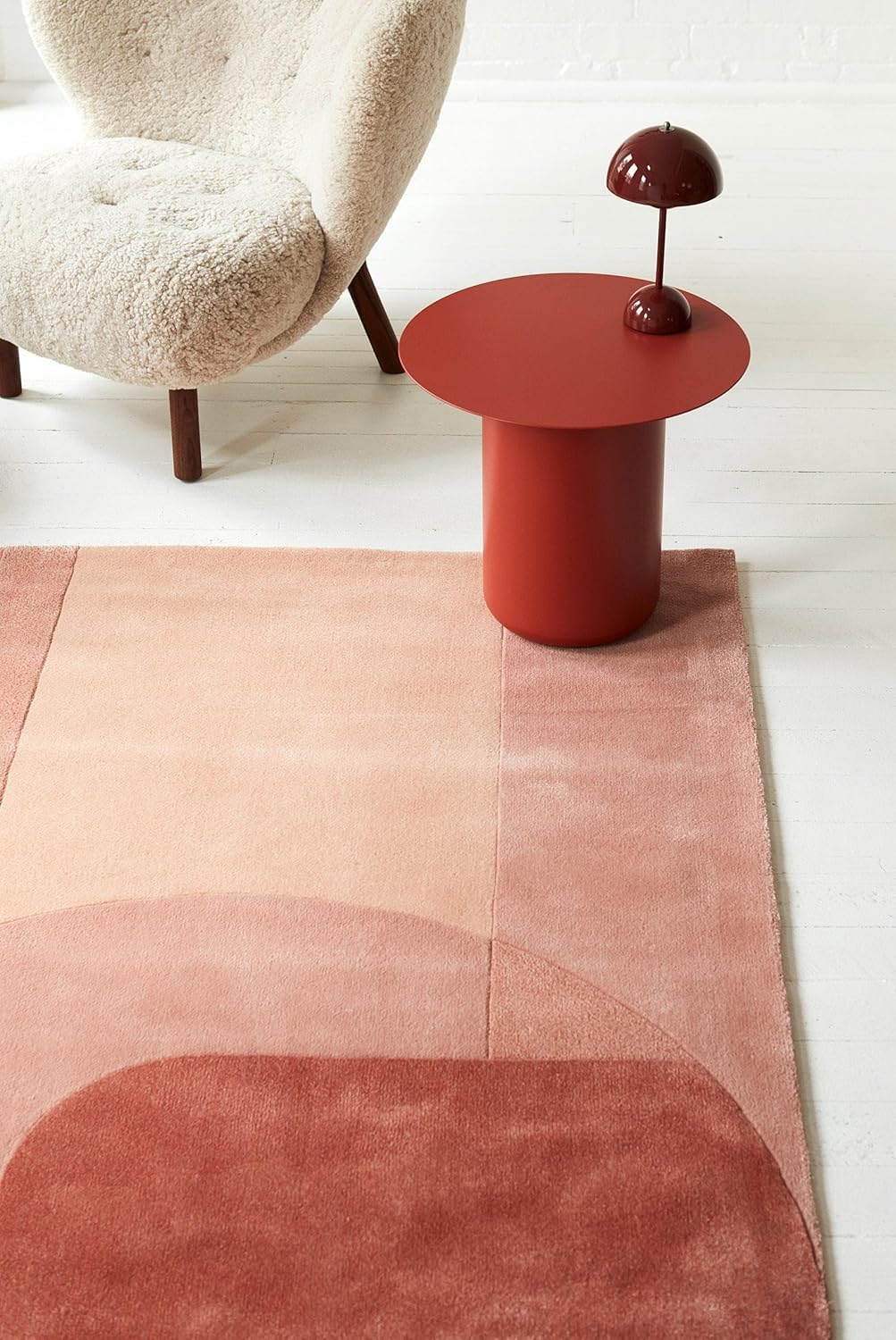 Dusty Pink Sculpted Wool & Viscose Carpet