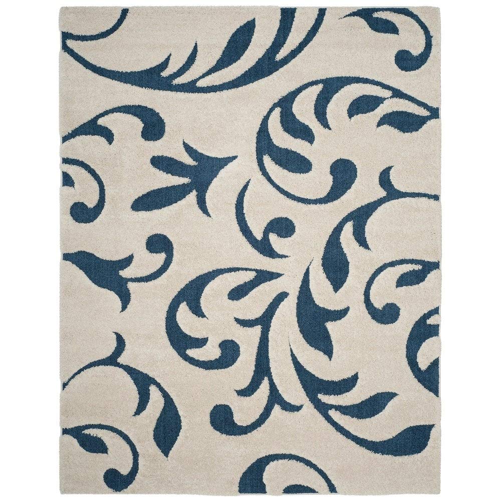 White Decorative Scroll Carpet & Rug