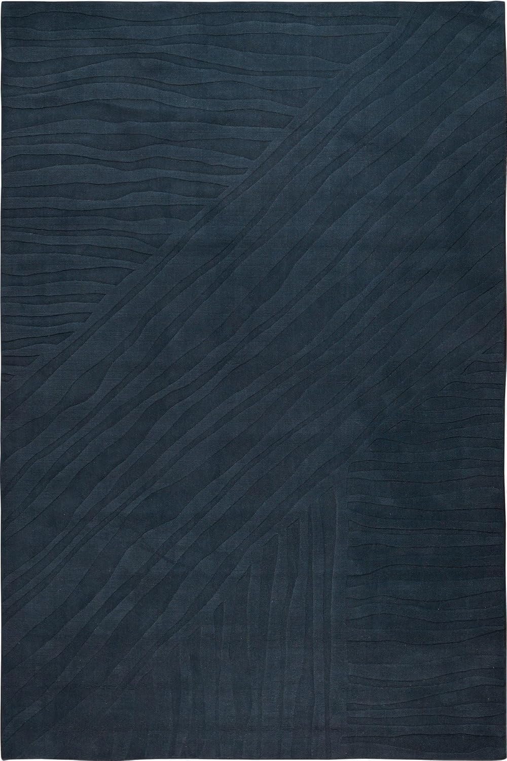 Deep Navy Organic Wave New Zealand Wool Carpet