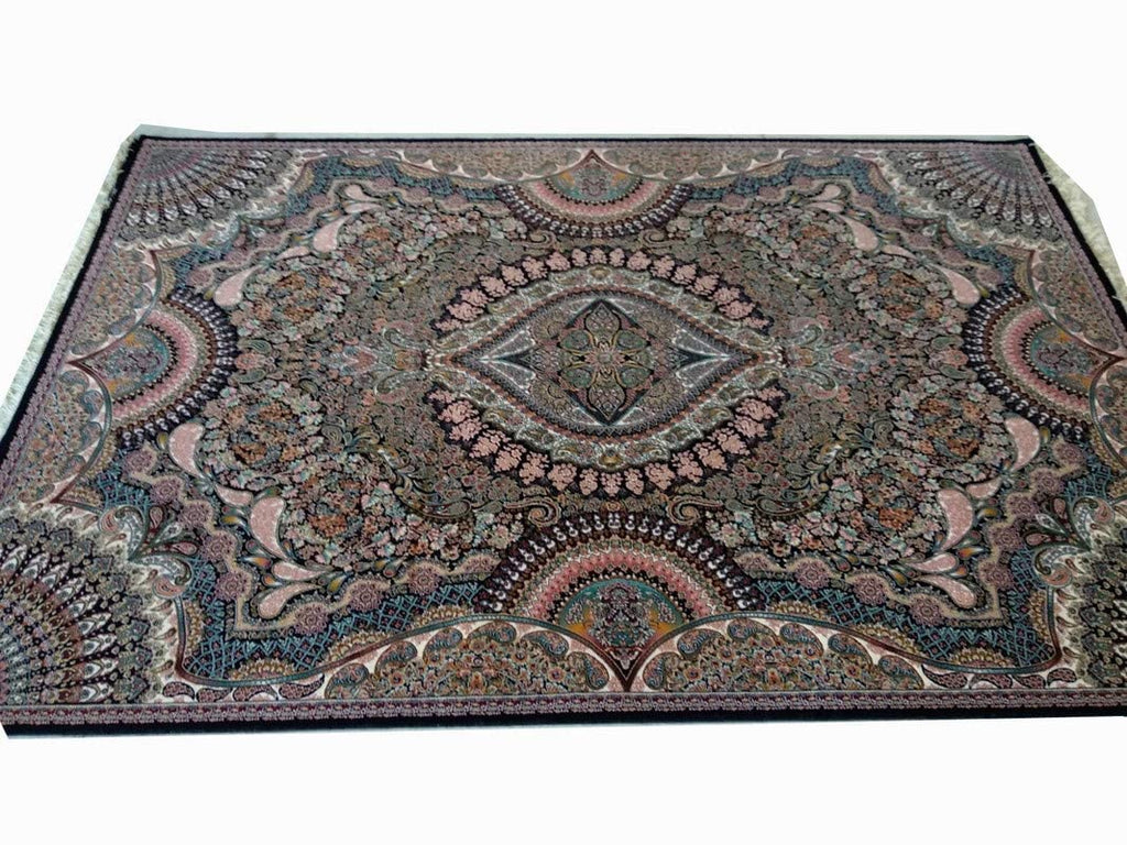 Artistic Irani Carpet with Complex Medallion and Dense Detailing