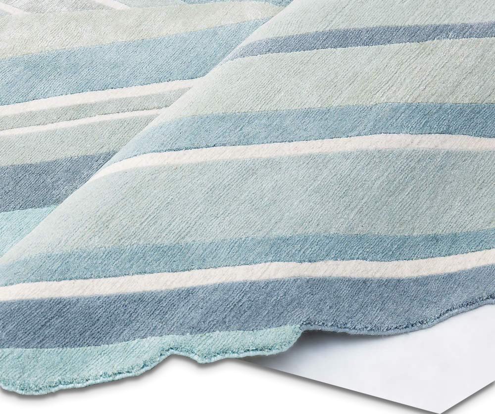 Tilted Linework Viscose Irregular Rug