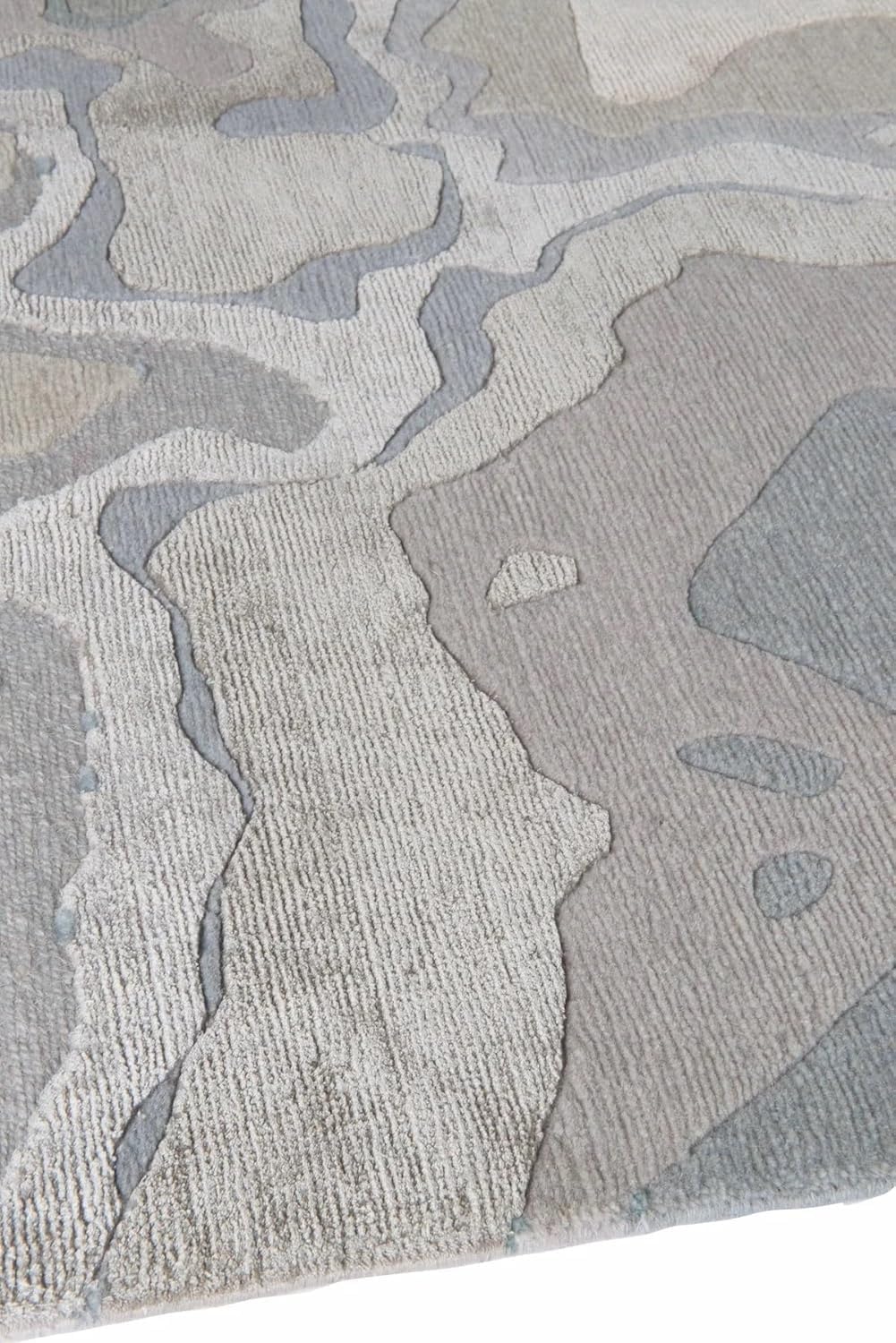 Ocean Blue Fluid Wool & Viscose Carpet