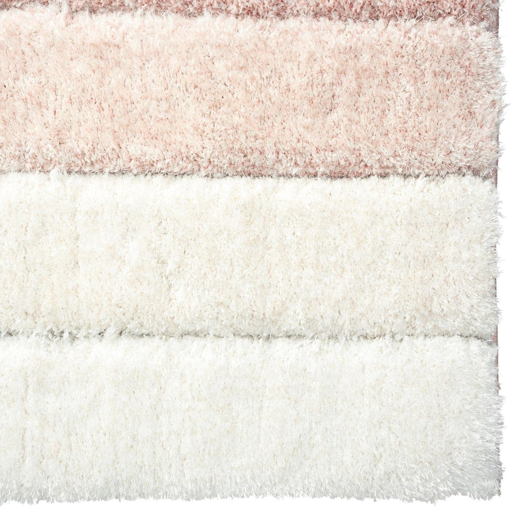 Blush Pink Geometric Block Area Rug