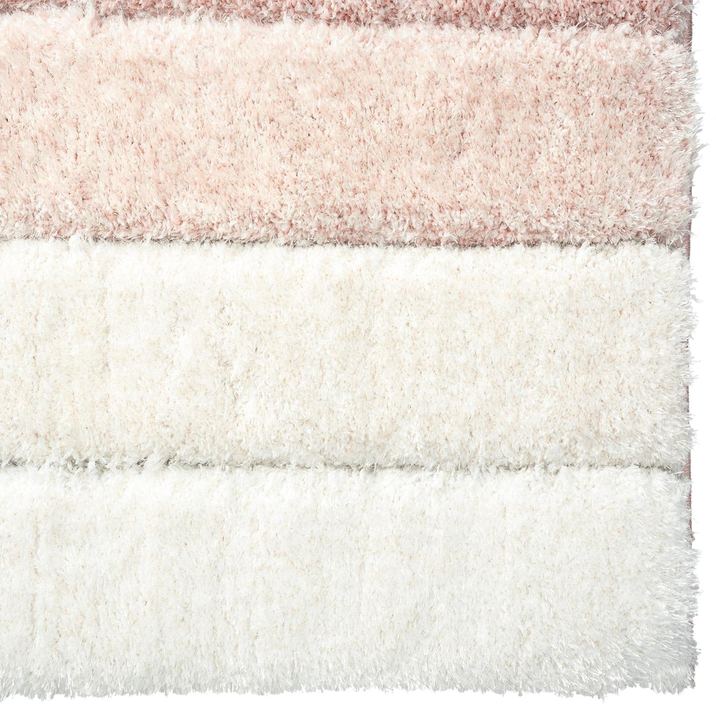 Blush Pink Geometric Block Area Rug