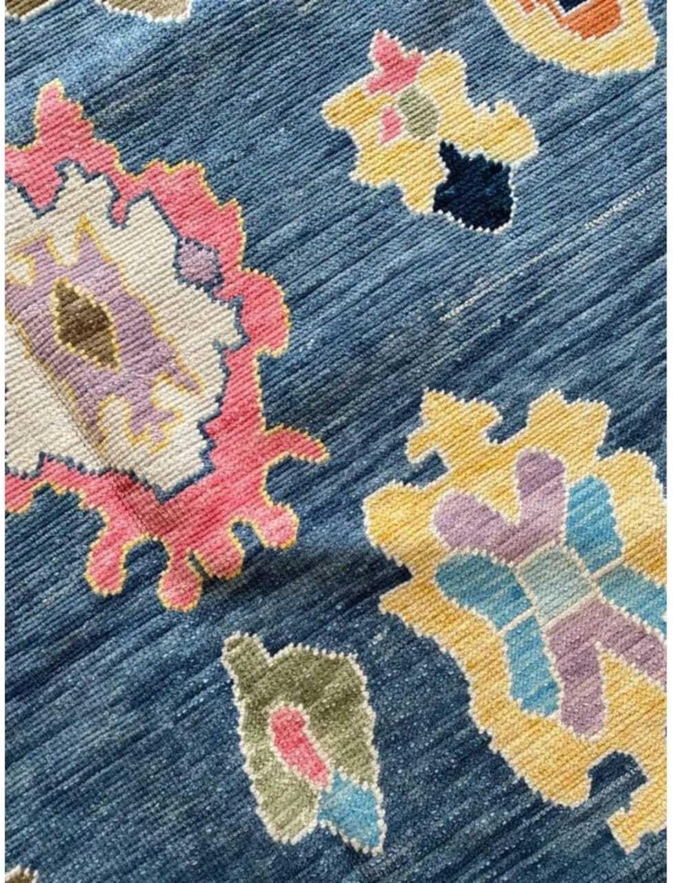 Hand Knotted Oushak Rug for Living Room, Dining Room, Office, Bedroom, Hand Knotted Wool Rug