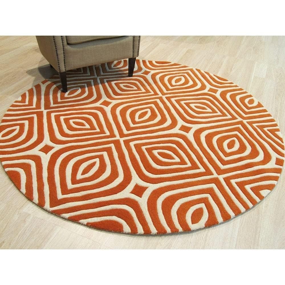 Export Quality Handmade Woollen Round Carpet – Elegant Living Room Floor Rug