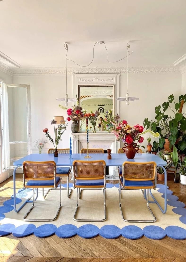 Luxe Bubble Scalloped Border Rug