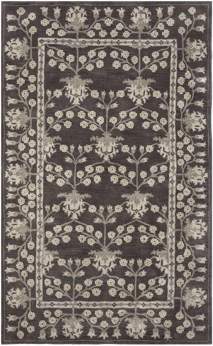 Charcoal & Ivory Hand Tufted Wool Rug