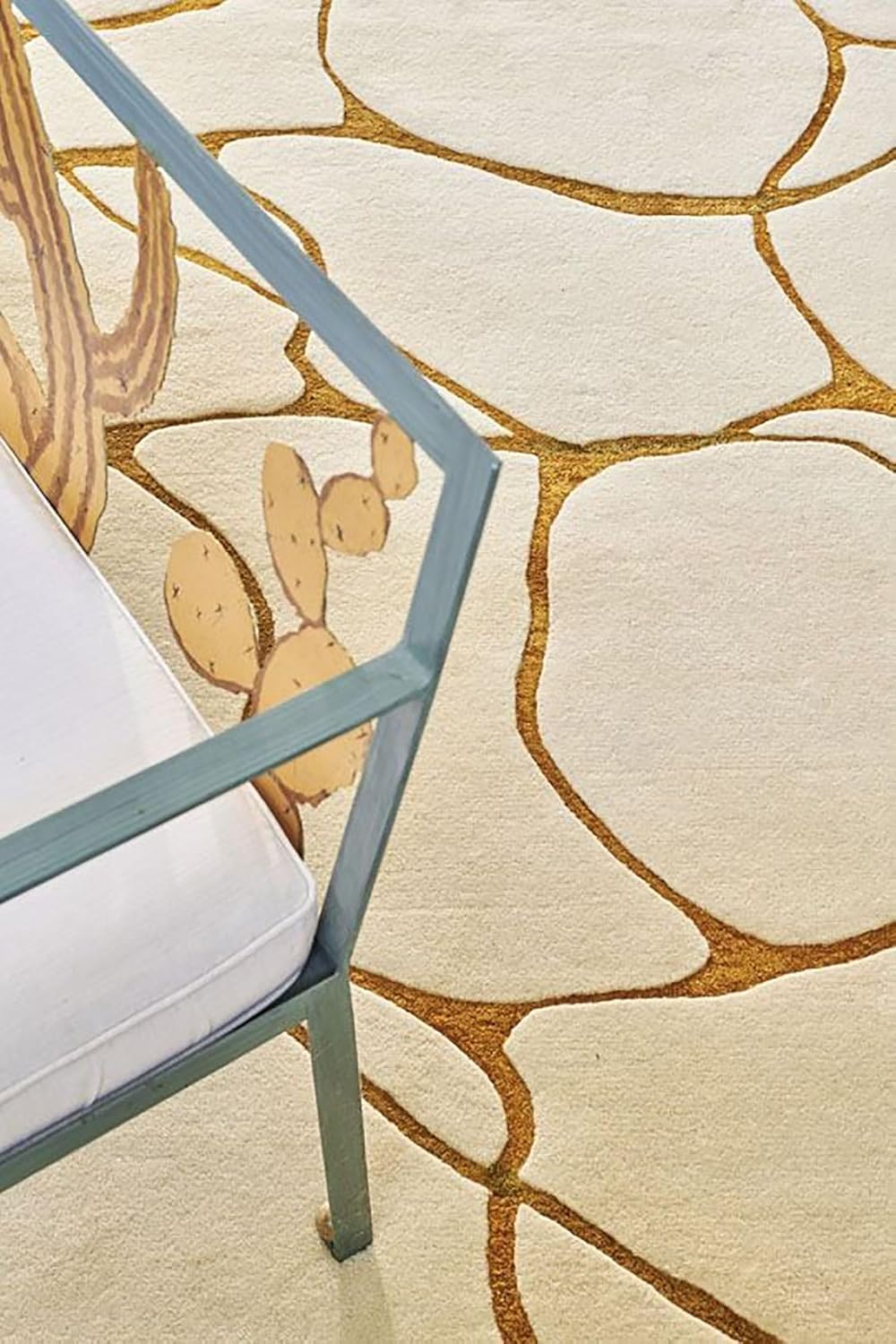 Gold Stone Texture Wool & Viscose Carpet
