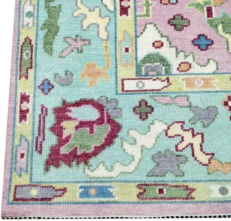 Hand Knotted Oushak Rug for Living Room, Dining Room, Office, Bedroom, Hand Knotted Wool Rug