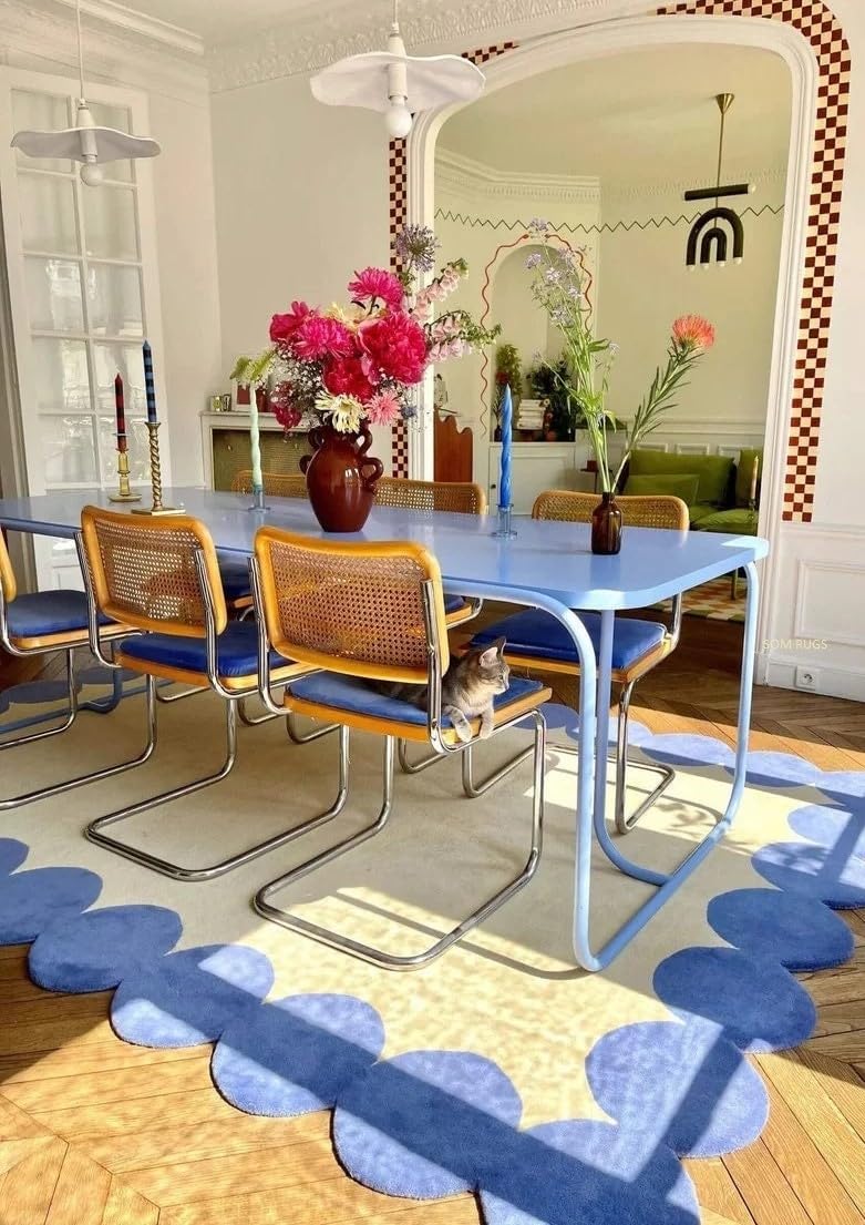 Luxe Bubble Scalloped Border Rug