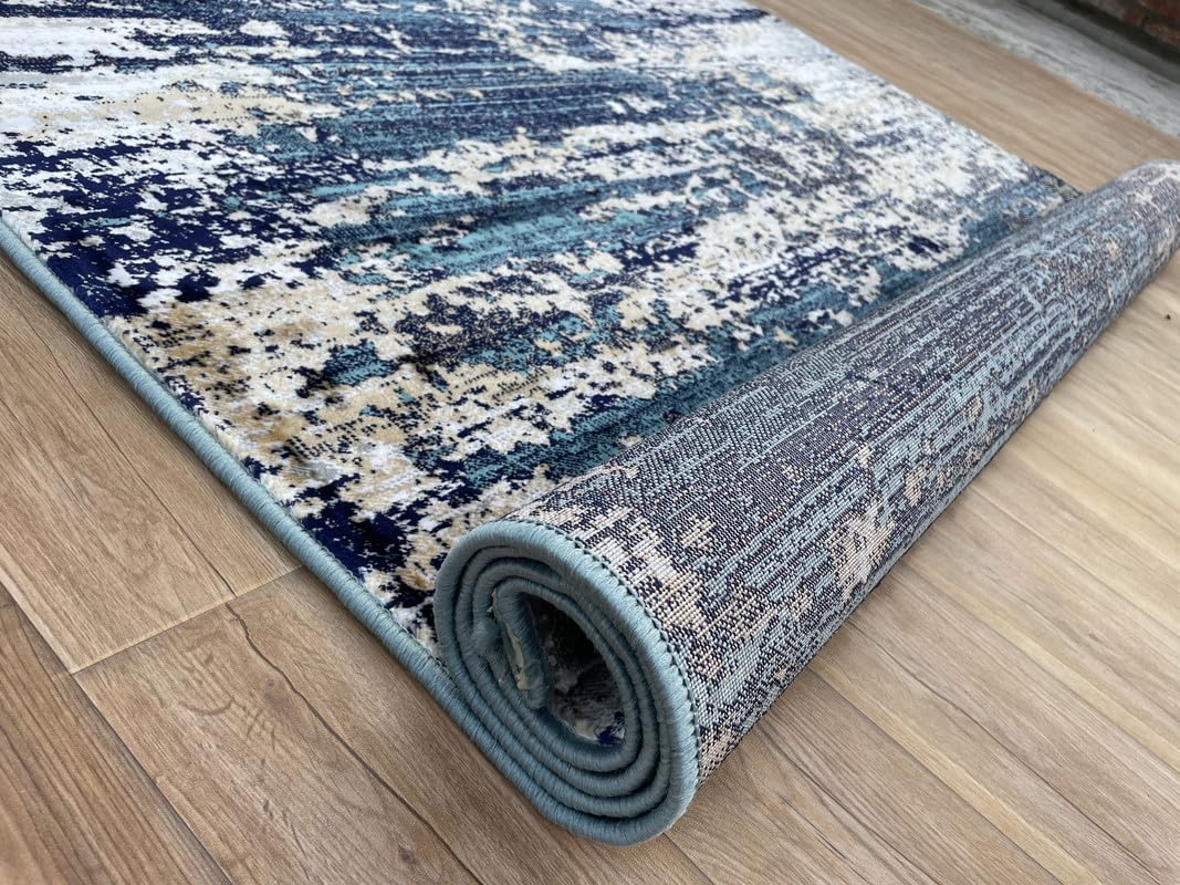 Artistic Terrain Inspired Textured Floor Rug