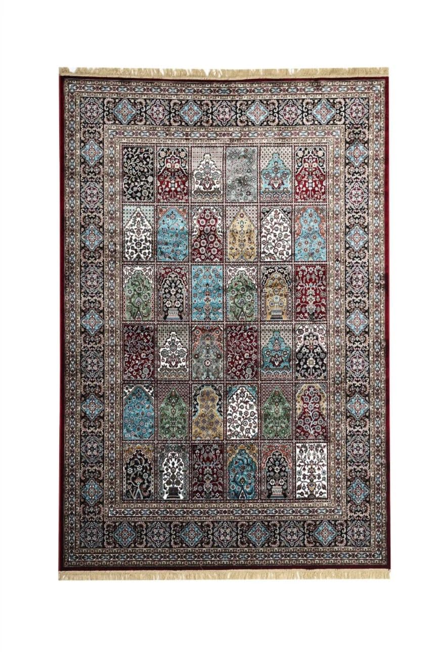Brown Qom Rich Intricate Persian Silk Rug