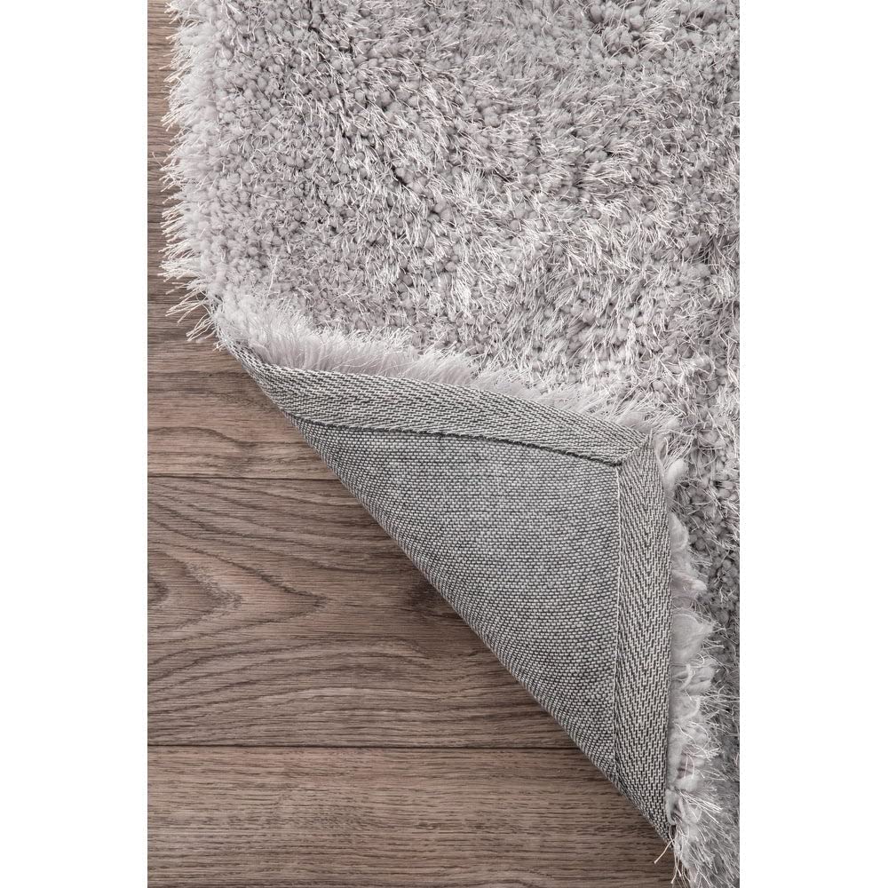 Luxury Silver Grey Shag Area Rug