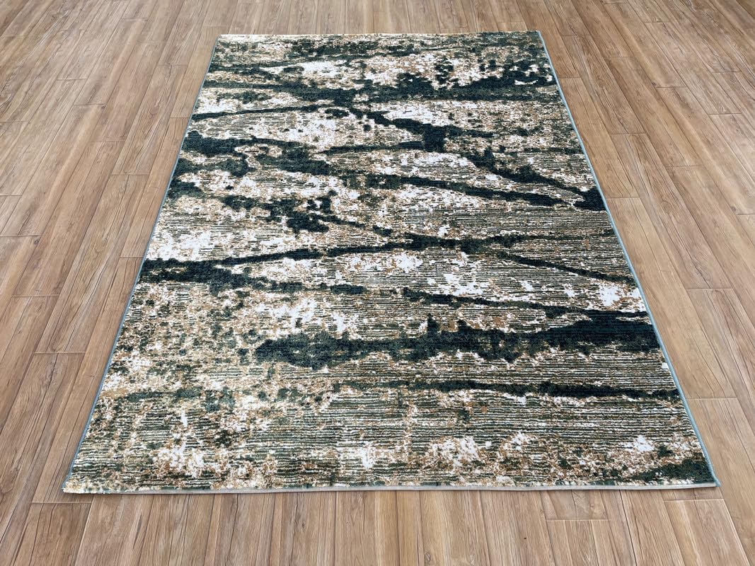Natural Stone Effect Abstract Area Rug