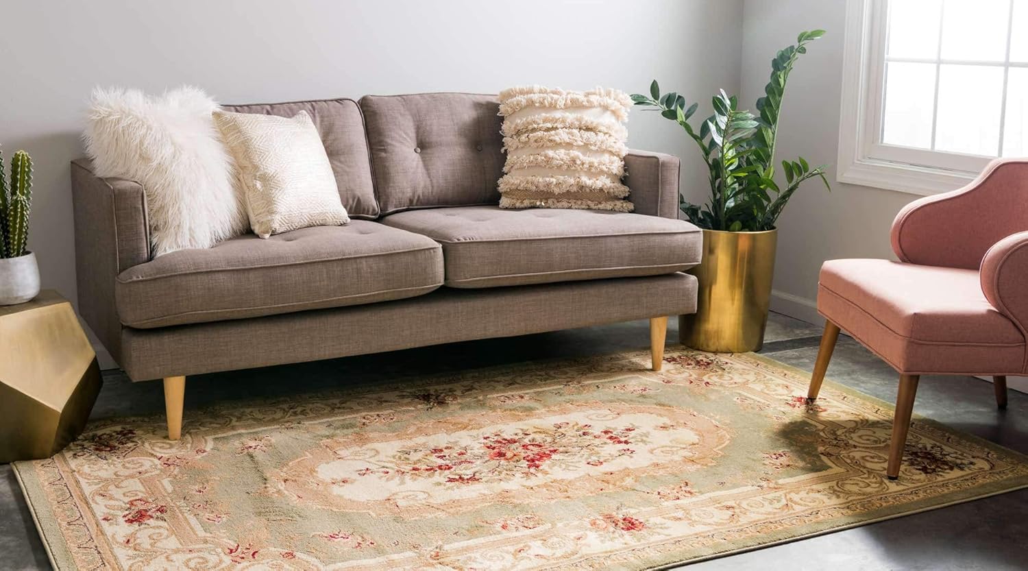 Soft Sage Green Hand Tufted Wool Rug