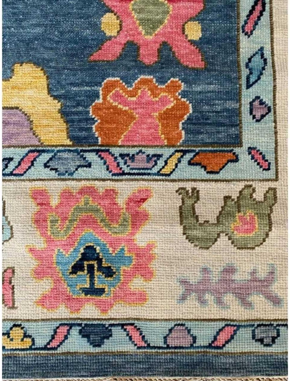 Hand Knotted Oushak Rug for Living Room, Dining Room, Office, Bedroom, Hand Knotted Wool Rug