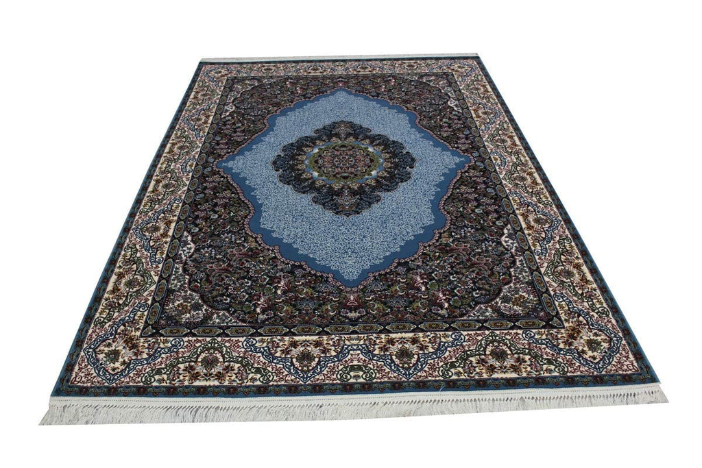 Royal Blue Irani Medallion Design Traditional Carpet