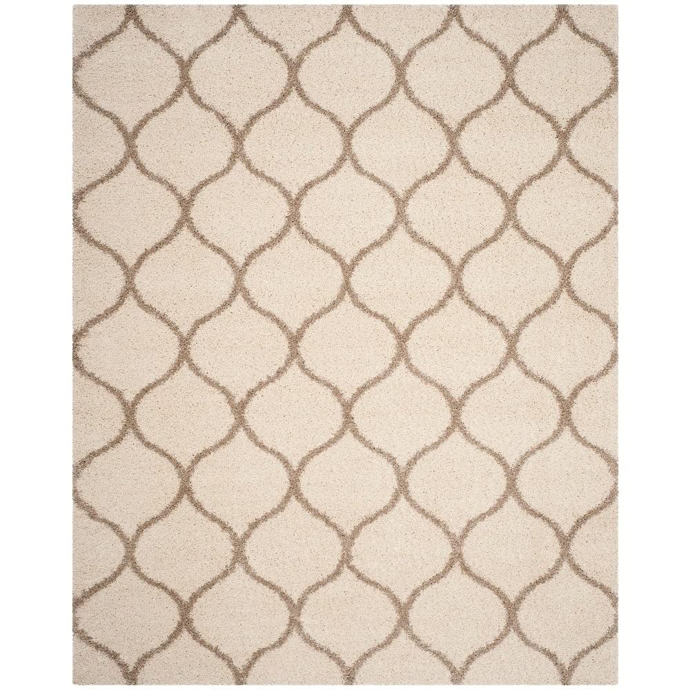 Luxury Cream Lattice Plush Carpet & Rug