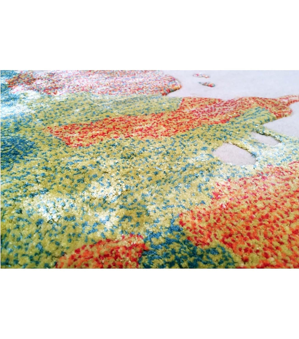 Terracotta Abstract Wool & Viscose Carpet