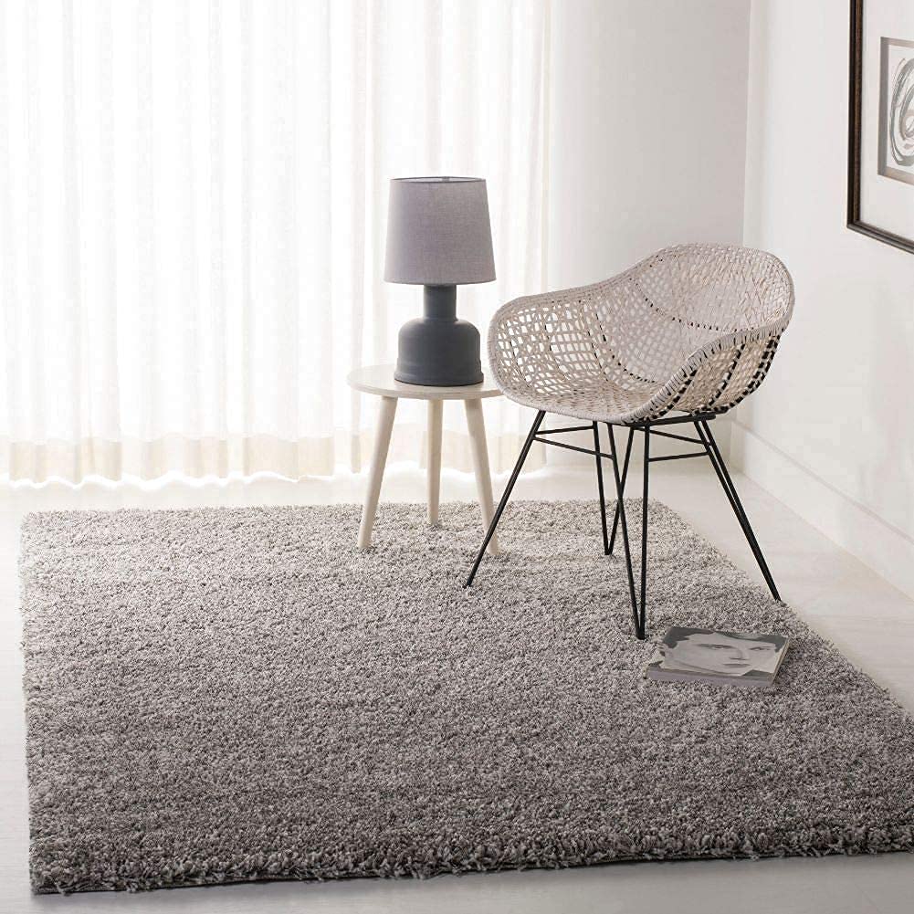 Urban Grey Thick Shaggy Area Carpet