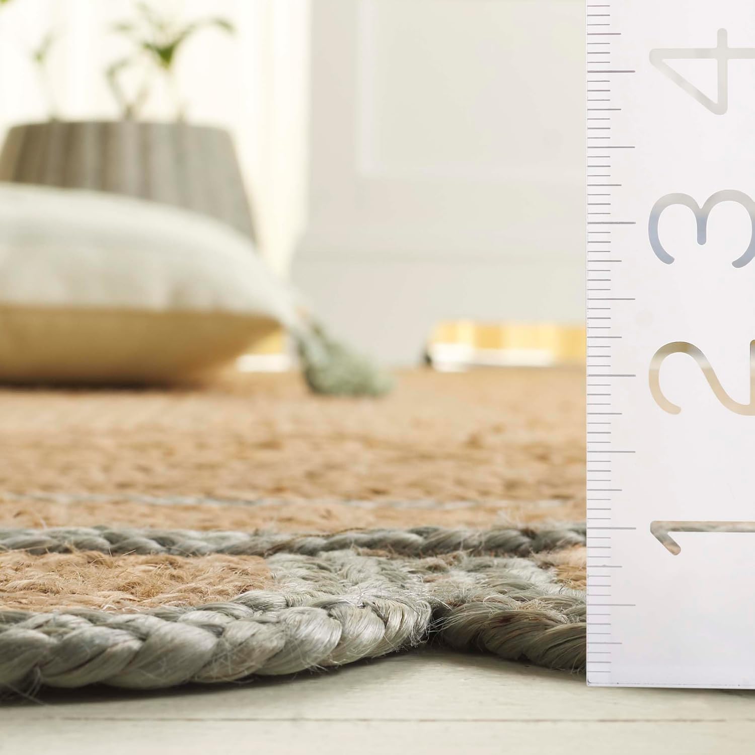 Natural Fiber Jute Carpet with Decorative Trim