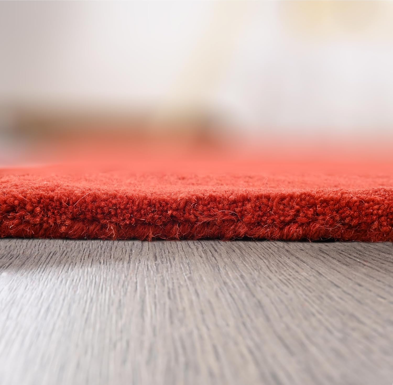 Premium Sunset Orange Scalloped Area Rug