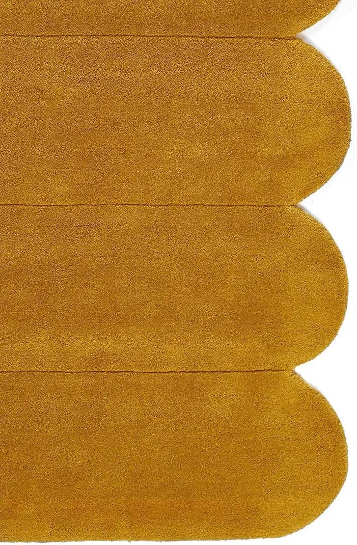 Mustard Gold Sculpted Pill-Strip Area Rug