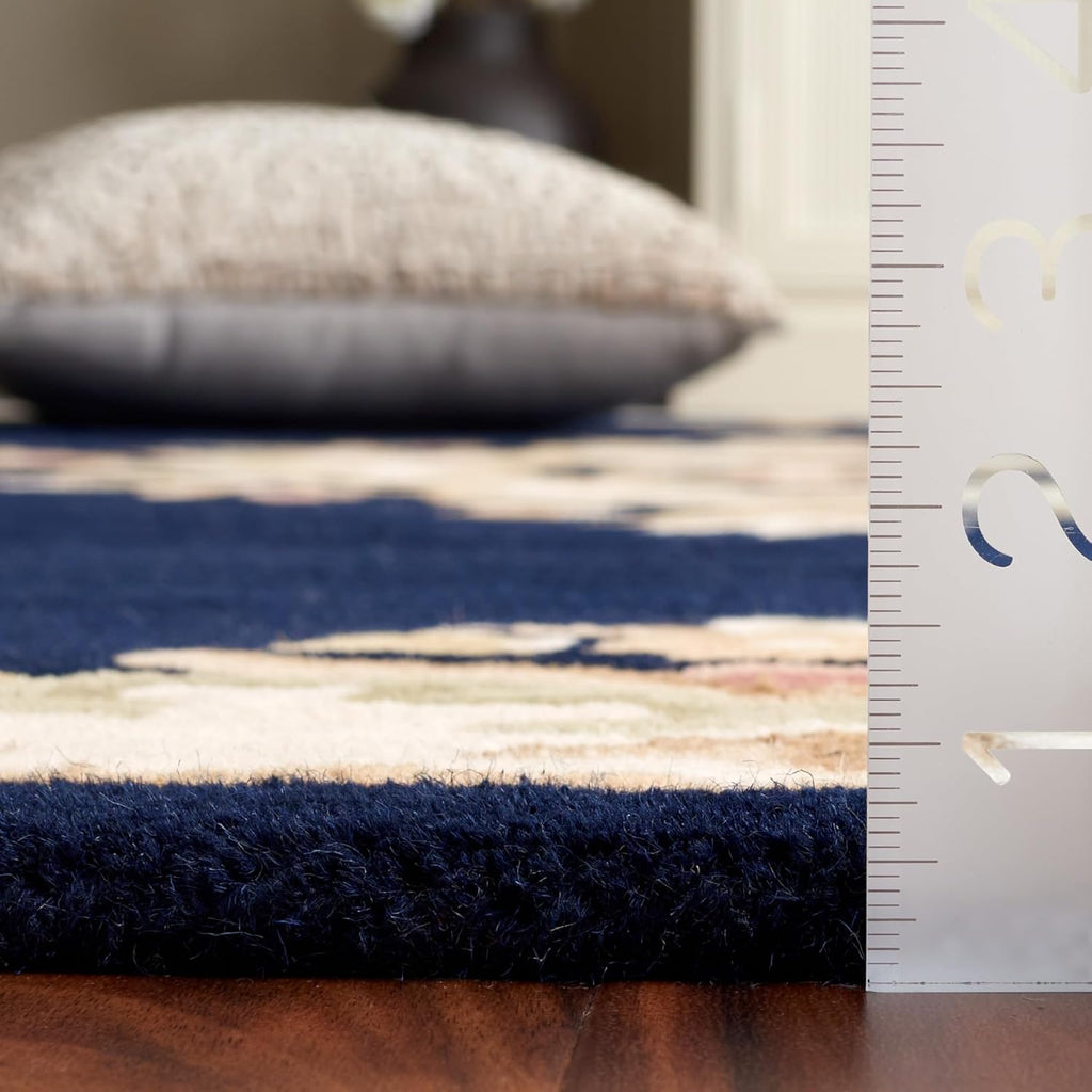 Abushan Black Floral Traditional Rug