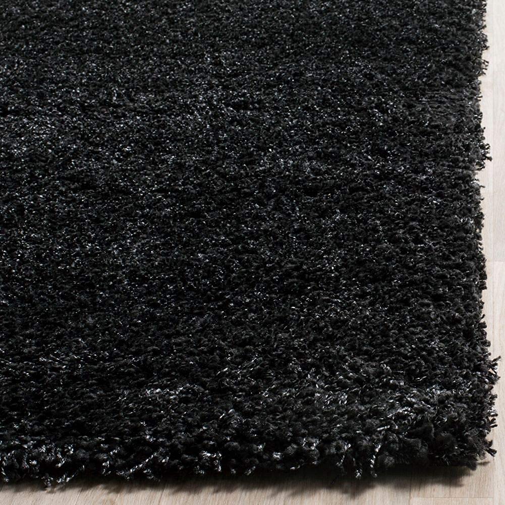 Elegant Jet Black Plush Carpet