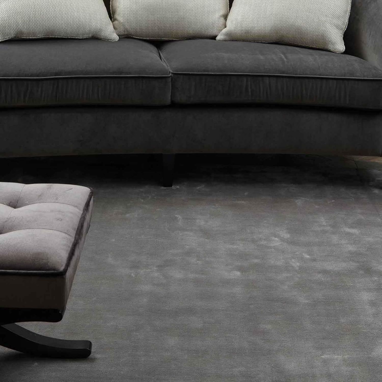 Premium Grey Plain Viscose Carpet