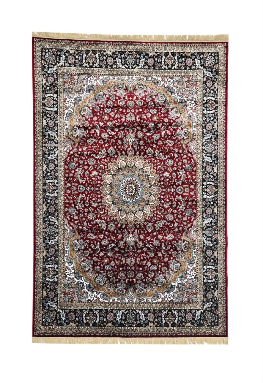 Traditional Medallion Carpet with Rich Ornate Border