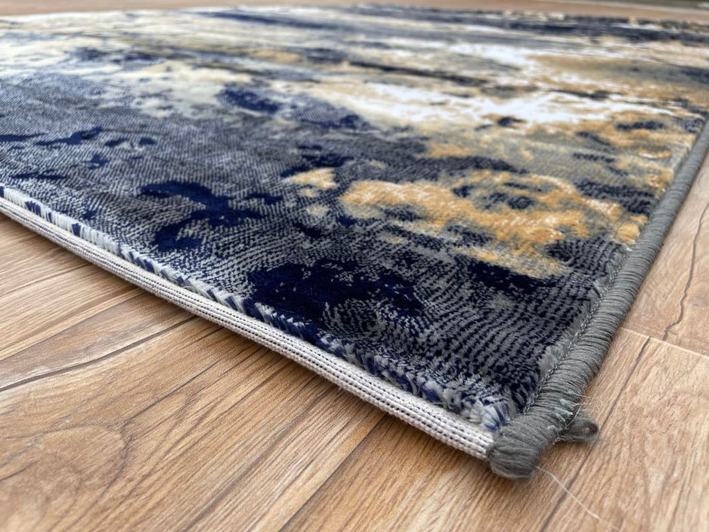 Modern Earth Tone Distressed Texture Rug