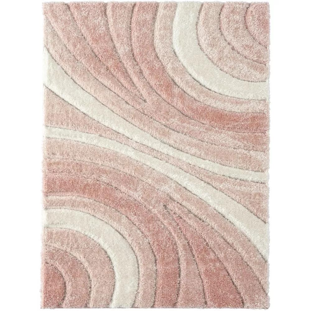 Blush Pink Wave Motion Area Rug