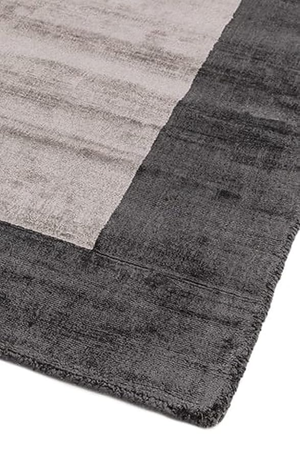 Grey Border Pattern Viscose Carpet